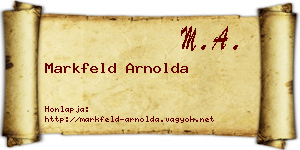 Markfeld Arnolda névjegykártya